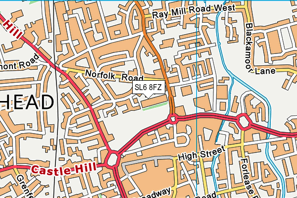 SL6 8FZ map - OS VectorMap District (Ordnance Survey)