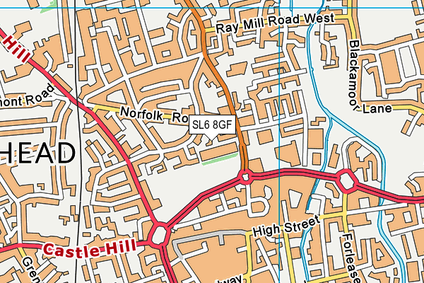 SL6 8GF map - OS VectorMap District (Ordnance Survey)