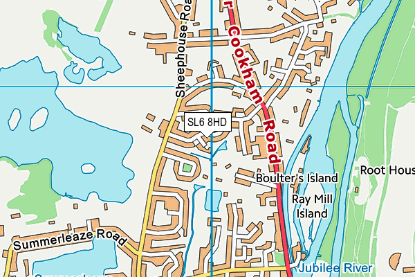 SL6 8HD map - OS VectorMap District (Ordnance Survey)
