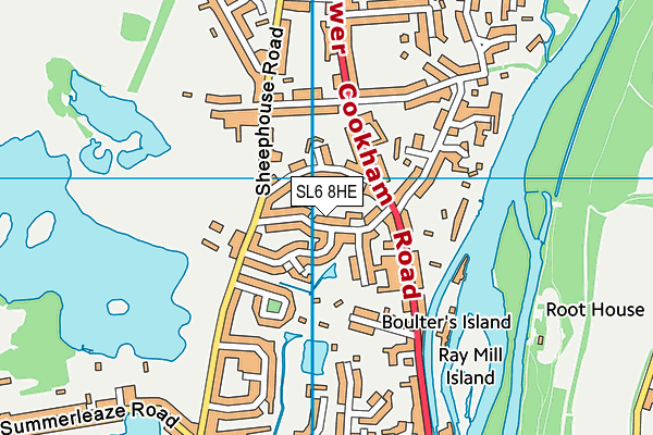SL6 8HE map - OS VectorMap District (Ordnance Survey)