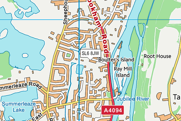 SL6 8JW map - OS VectorMap District (Ordnance Survey)