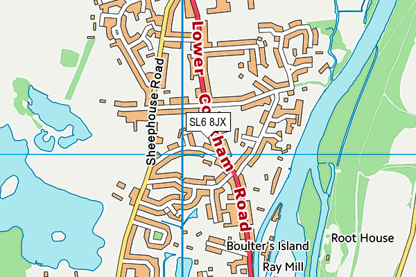 SL6 8JX map - OS VectorMap District (Ordnance Survey)