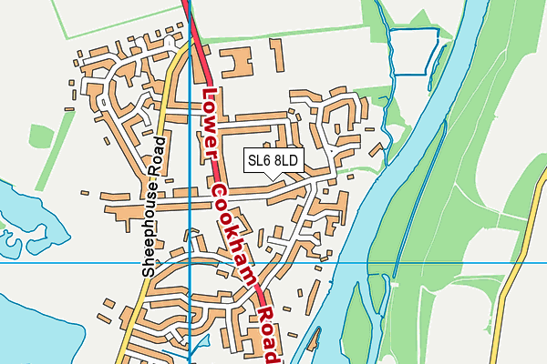 SL6 8LD map - OS VectorMap District (Ordnance Survey)