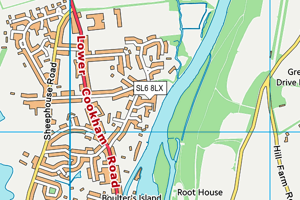 SL6 8LX map - OS VectorMap District (Ordnance Survey)