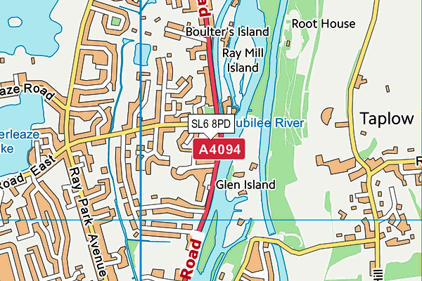 SL6 8PD map - OS VectorMap District (Ordnance Survey)