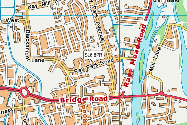 SL6 8PR map - OS VectorMap District (Ordnance Survey)