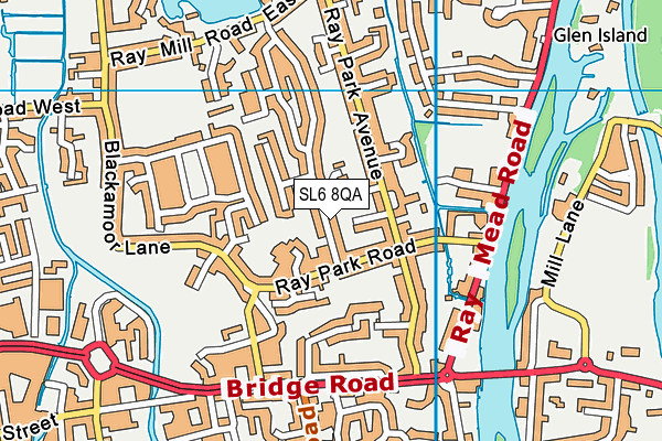 SL6 8QA map - OS VectorMap District (Ordnance Survey)