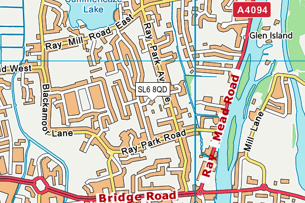 SL6 8QD map - OS VectorMap District (Ordnance Survey)