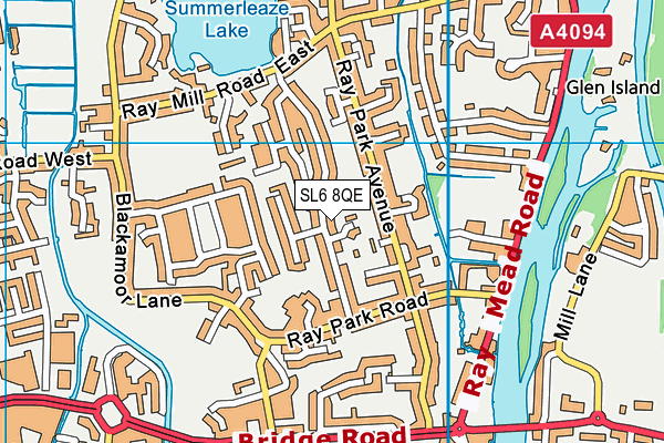 SL6 8QE map - OS VectorMap District (Ordnance Survey)