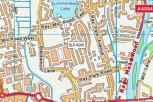 SL6 8QW map - OS VectorMap District (Ordnance Survey)