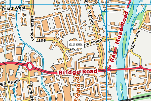 SL6 8RE map - OS VectorMap District (Ordnance Survey)