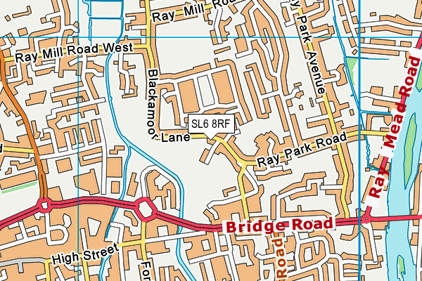 SL6 8RF map - OS VectorMap District (Ordnance Survey)