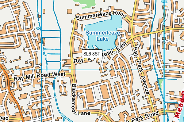 SL6 8ST map - OS VectorMap District (Ordnance Survey)
