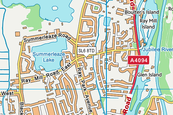 SL6 8TD map - OS VectorMap District (Ordnance Survey)