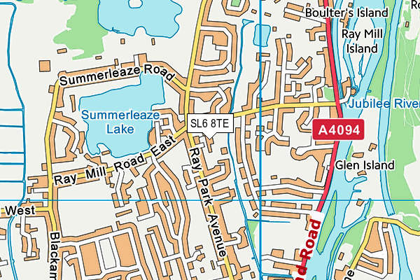 SL6 8TE map - OS VectorMap District (Ordnance Survey)