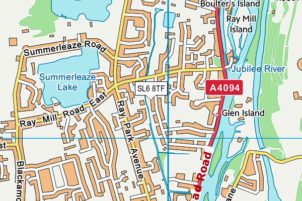 SL6 8TF map - OS VectorMap District (Ordnance Survey)