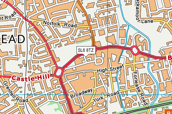 SL6 8TZ map - OS VectorMap District (Ordnance Survey)