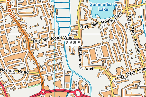 SL6 8UE map - OS VectorMap District (Ordnance Survey)