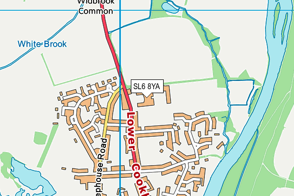 SL6 8YA map - OS VectorMap District (Ordnance Survey)