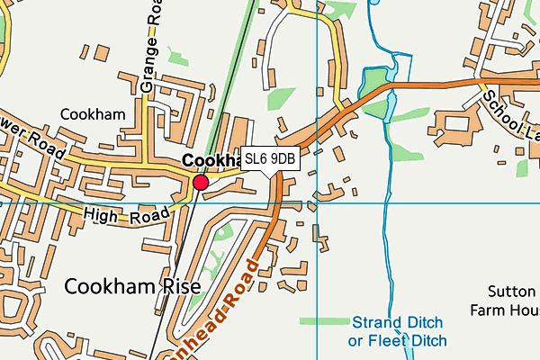 SL6 9DB map - OS VectorMap District (Ordnance Survey)