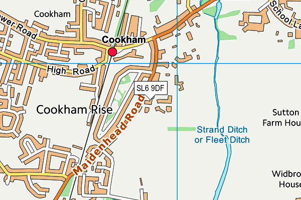 SL6 9DF map - OS VectorMap District (Ordnance Survey)