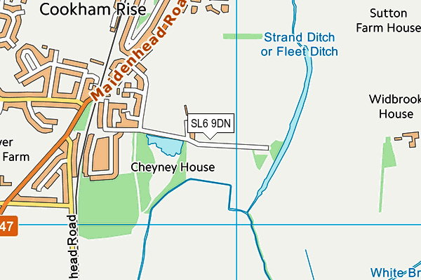 SL6 9DN map - OS VectorMap District (Ordnance Survey)