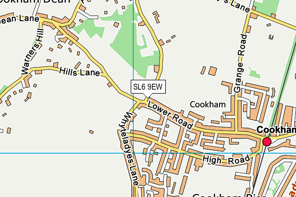 SL6 9EW map - OS VectorMap District (Ordnance Survey)