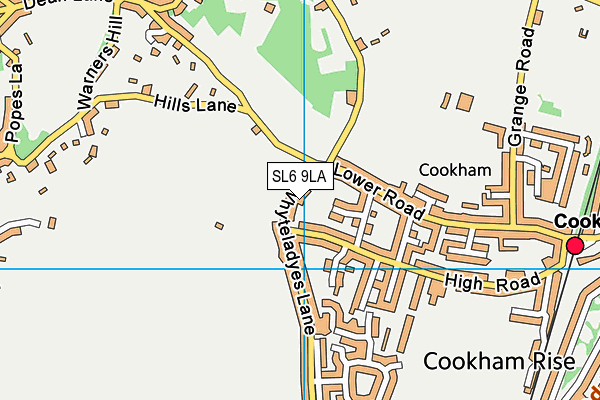 Cookham Dean Cricket Club map (SL6 9LA) - OS VectorMap District (Ordnance Survey)