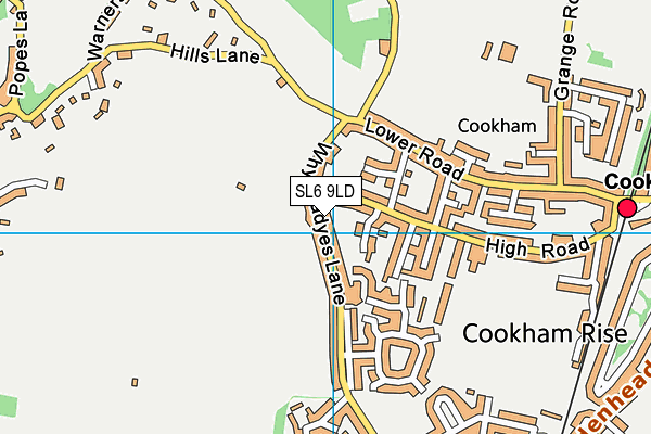 SL6 9LD map - OS VectorMap District (Ordnance Survey)