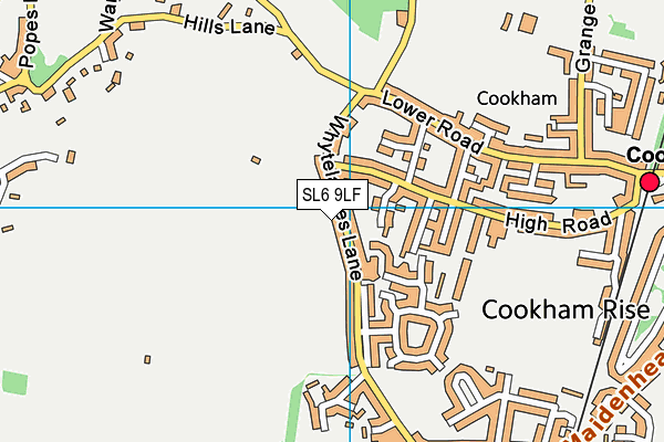 SL6 9LF map - OS VectorMap District (Ordnance Survey)