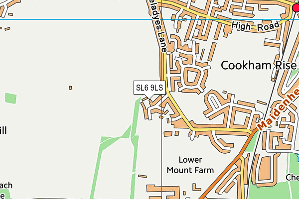 SL6 9LS map - OS VectorMap District (Ordnance Survey)