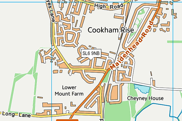 SL6 9NB map - OS VectorMap District (Ordnance Survey)