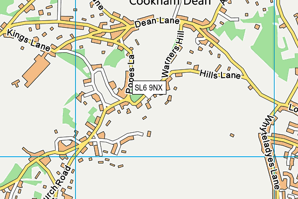 SL6 9NX map - OS VectorMap District (Ordnance Survey)