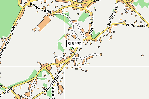 SL6 9PD map - OS VectorMap District (Ordnance Survey)