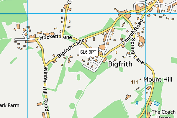 SL6 9PT map - OS VectorMap District (Ordnance Survey)