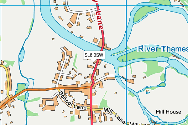 SL6 9SW map - OS VectorMap District (Ordnance Survey)