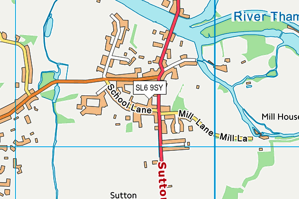SL6 9SY map - OS VectorMap District (Ordnance Survey)
