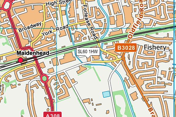 SL60 1HW map - OS VectorMap District (Ordnance Survey)