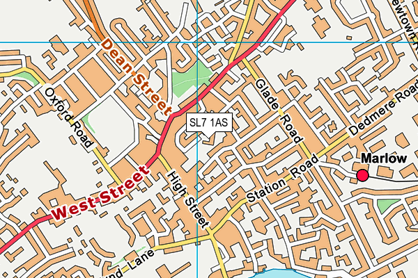 SL7 1AS map - OS VectorMap District (Ordnance Survey)
