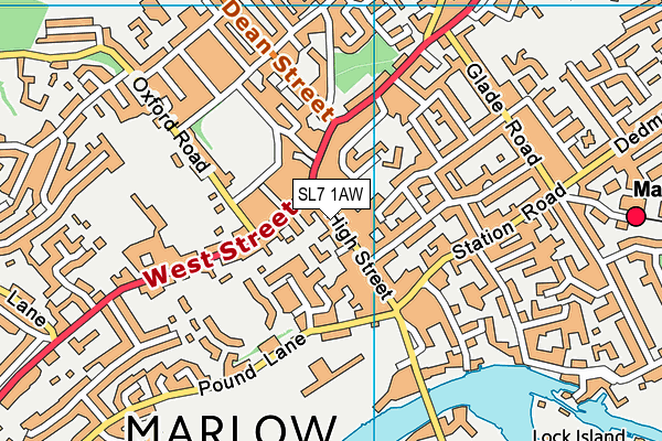 SL7 1AW map - OS VectorMap District (Ordnance Survey)