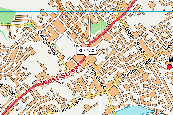 SL7 1AX map - OS VectorMap District (Ordnance Survey)