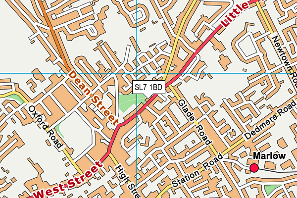 SL7 1BD map - OS VectorMap District (Ordnance Survey)