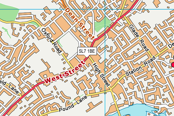SL7 1BE map - OS VectorMap District (Ordnance Survey)