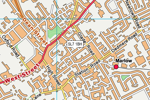 SL7 1BH map - OS VectorMap District (Ordnance Survey)