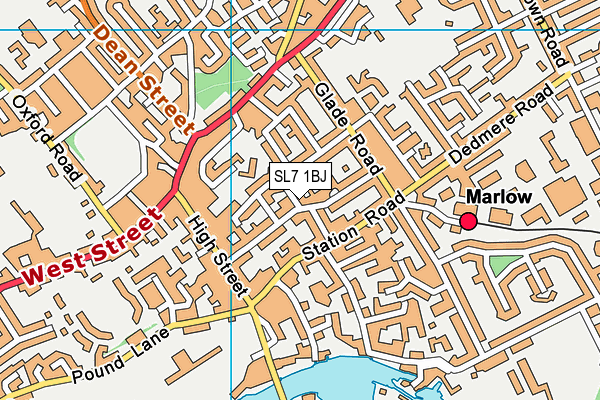 SL7 1BJ map - OS VectorMap District (Ordnance Survey)