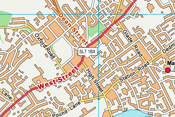 SL7 1BX map - OS VectorMap District (Ordnance Survey)