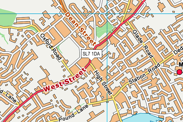SL7 1DA map - OS VectorMap District (Ordnance Survey)