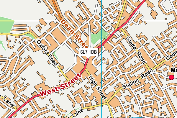 SL7 1DB map - OS VectorMap District (Ordnance Survey)