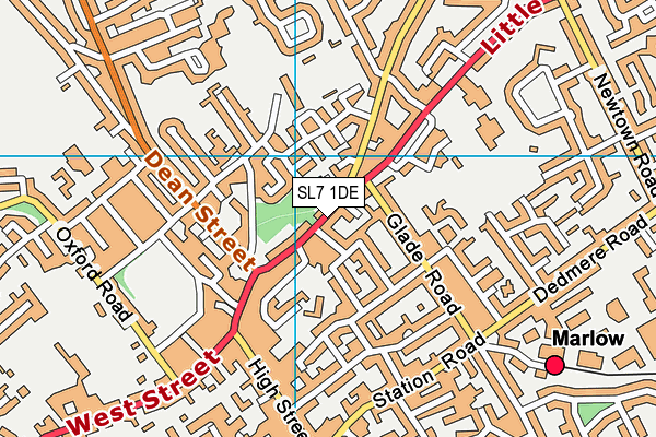 SL7 1DE map - OS VectorMap District (Ordnance Survey)