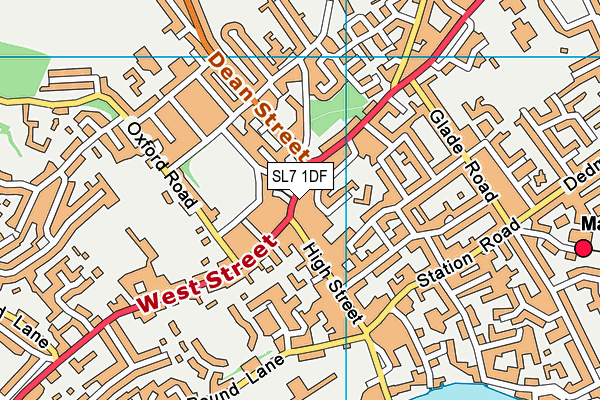 SL7 1DF map - OS VectorMap District (Ordnance Survey)
